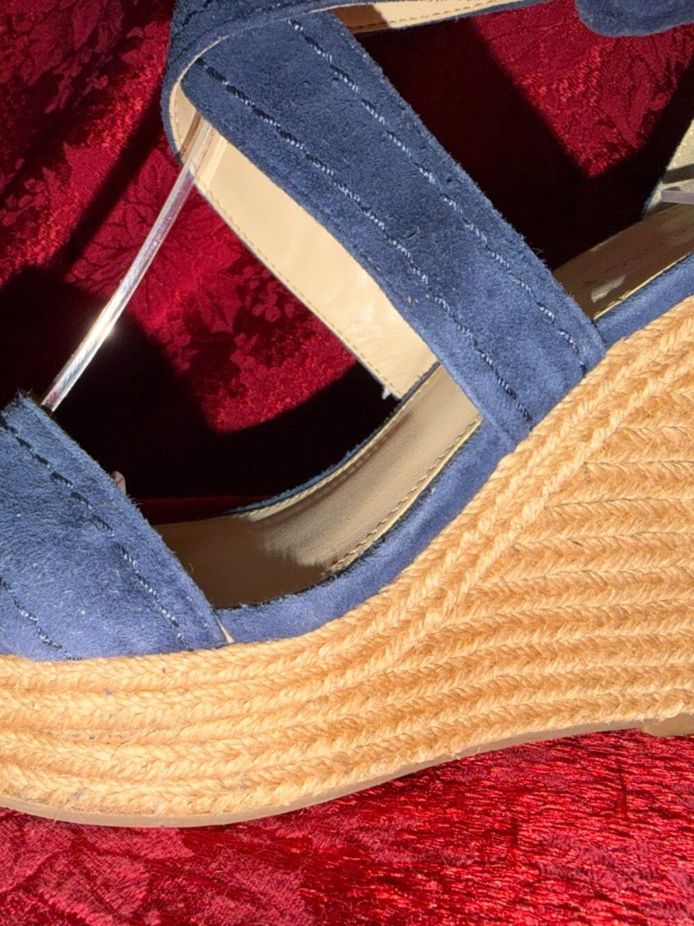 Marc Fisher Haely Blue Espadrille Wedge Sandals Sz 6 - Picture 12 of 14